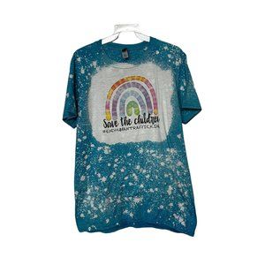 Blue Bleached Save the Children Unisex T-Shirt Size Medium 1574